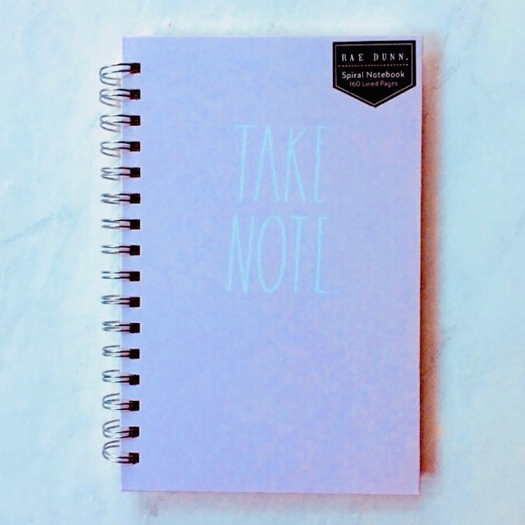 Rae Dunn Spiral Notebook “Take Note” Pink / White